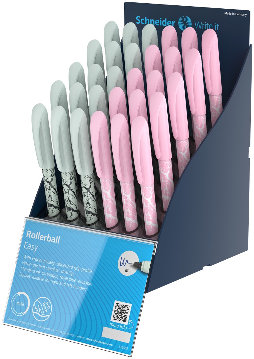 Display Schneider Rollerpen Easy Design Mint & Roze (30st) Display Schneider Rollerpen Easy Design Mint & Roze (30st)