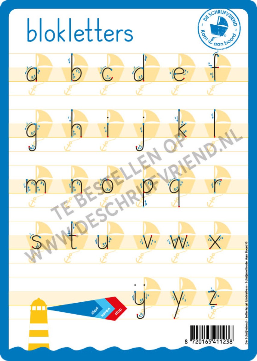 Letterkaart  Blokschrift
