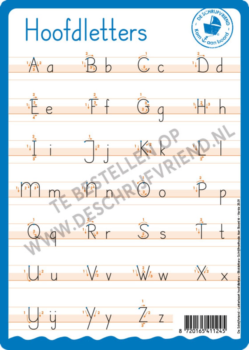Letterkaart Hoofdletters Blokschrift Letterkaart Hoofdletters Blokschrift