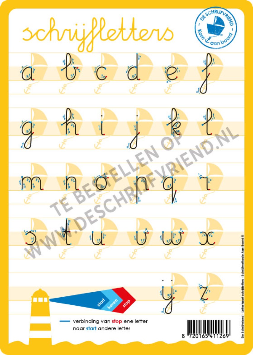 Letterkaart Verbonden Schrift Letterkaart Verbonden Schrift