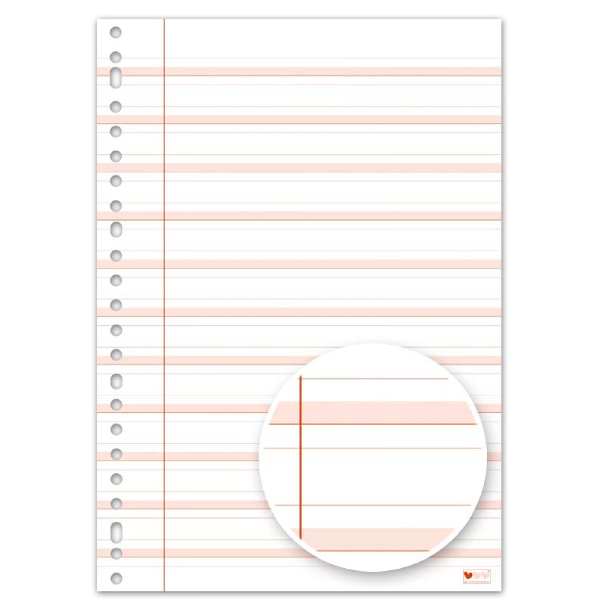 Ringbandpapier Schrijfvriend Rood