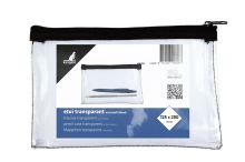 Transparant Etui 125x200mm zwarte rits