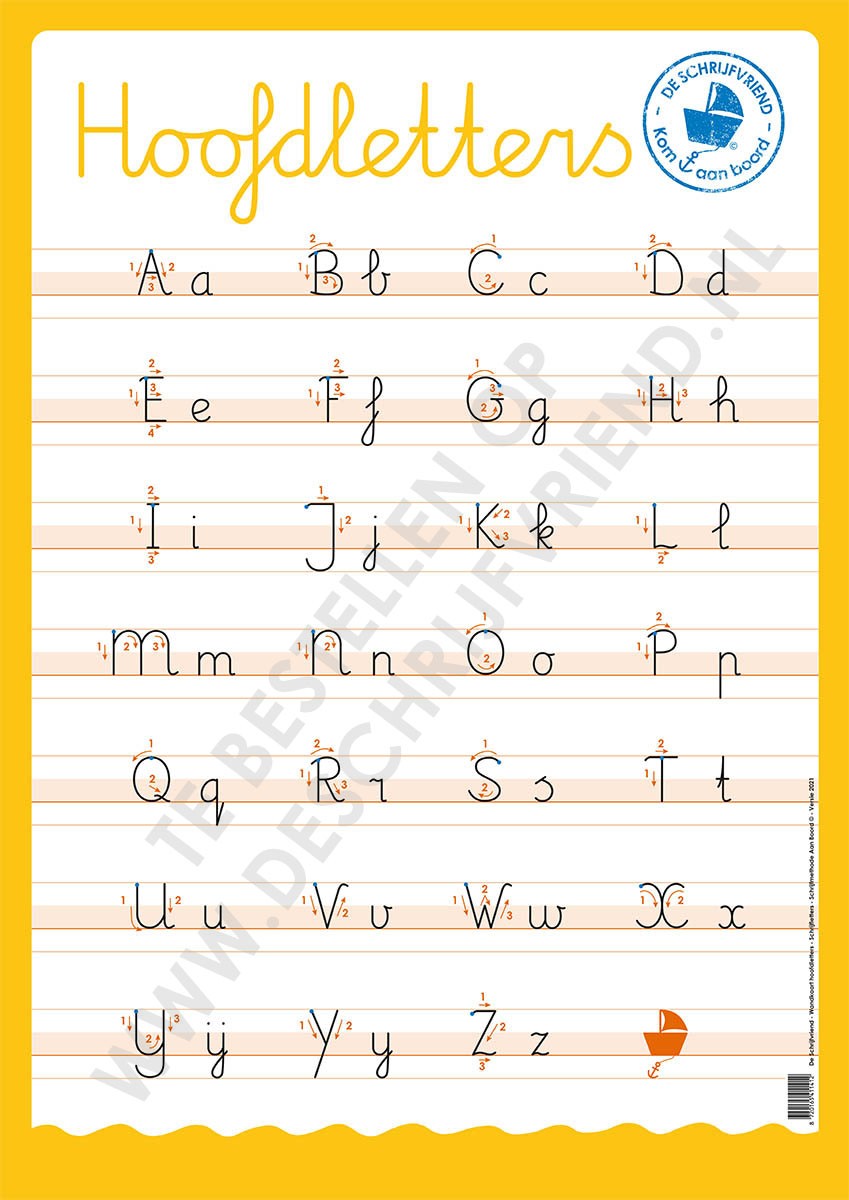 Wandkaart ‘Aan Boord‘ Verbonden- Hoofdletters & Kleine letters